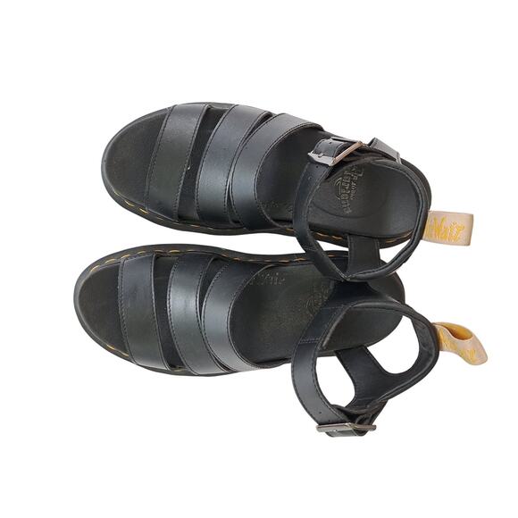 DR. MARTENS  Vegan Blaire Womens 7 Felix Gladiator Sandals in Black Summer Docs! - Picture 5 of 10